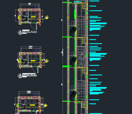 Garbage Chute Plan And Section for multi-story building