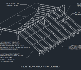 Wood TJI Roof Joist Installation Graphic