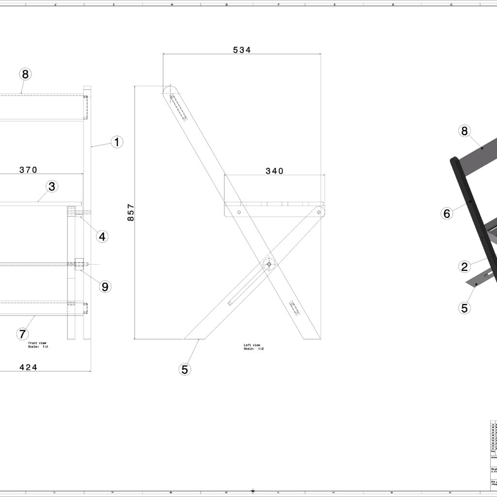 Foldable Wood Chair Cad Files Dwg Files Plans And Details