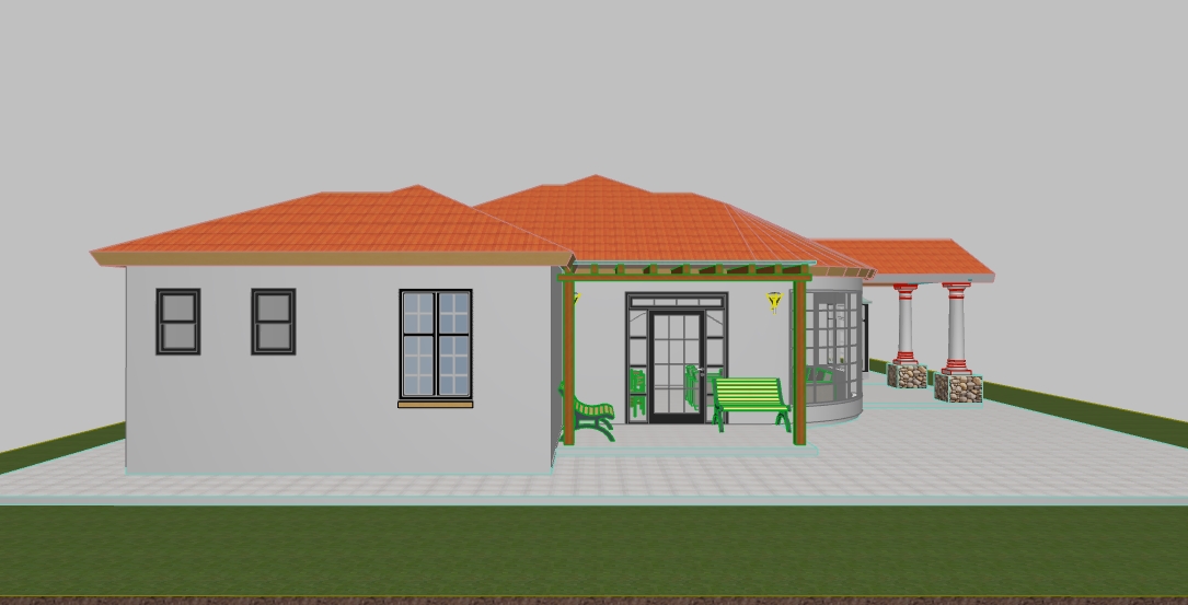 THREE BEDROOM SELF CONTAINED HOUSE CAD Files DWG files 