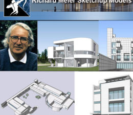 14 Projects of Richard Meier Architecture Sketchup 3D Models