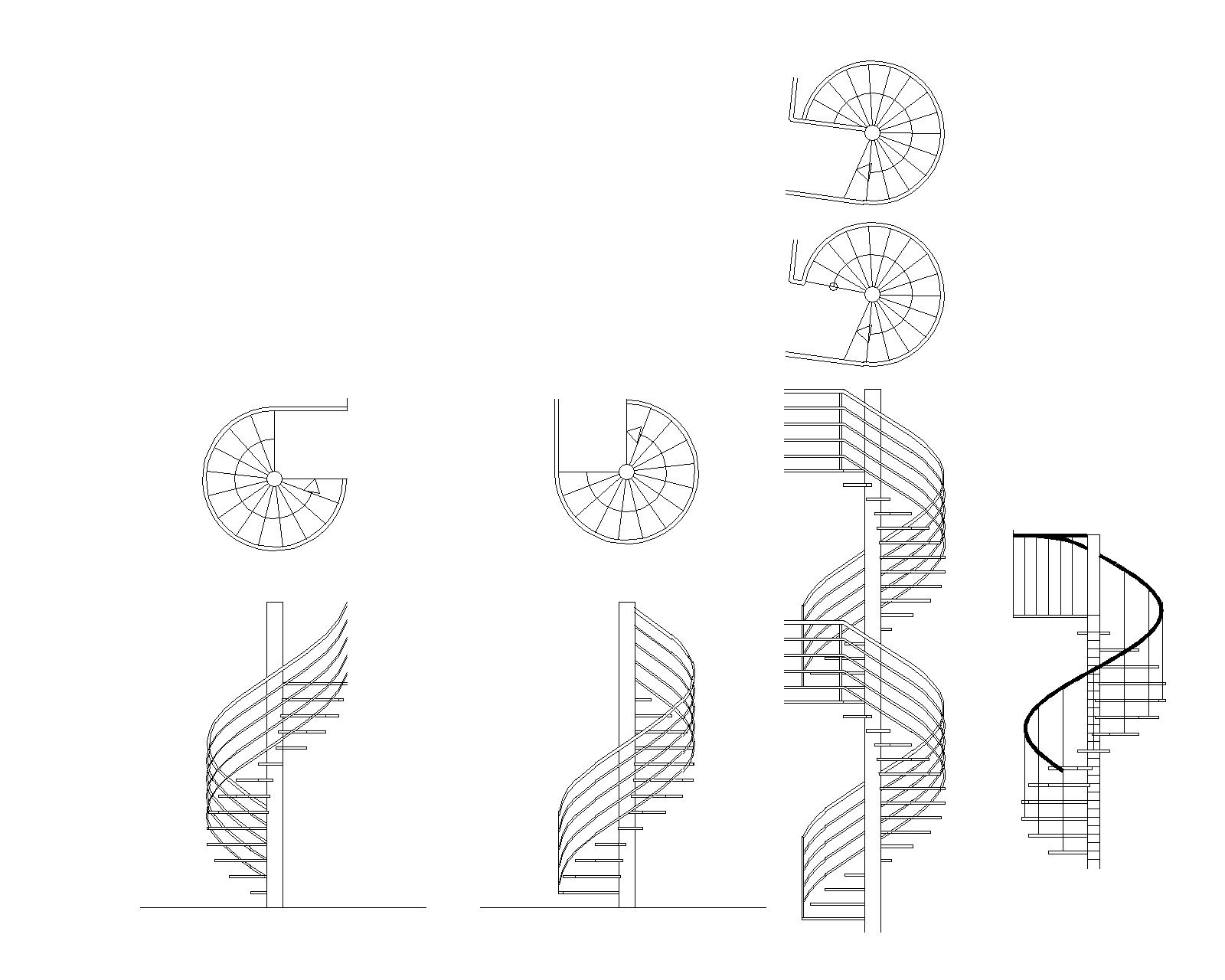 Spiral Staircases Interior Blocks Cad Drawing Details - vrogue.co