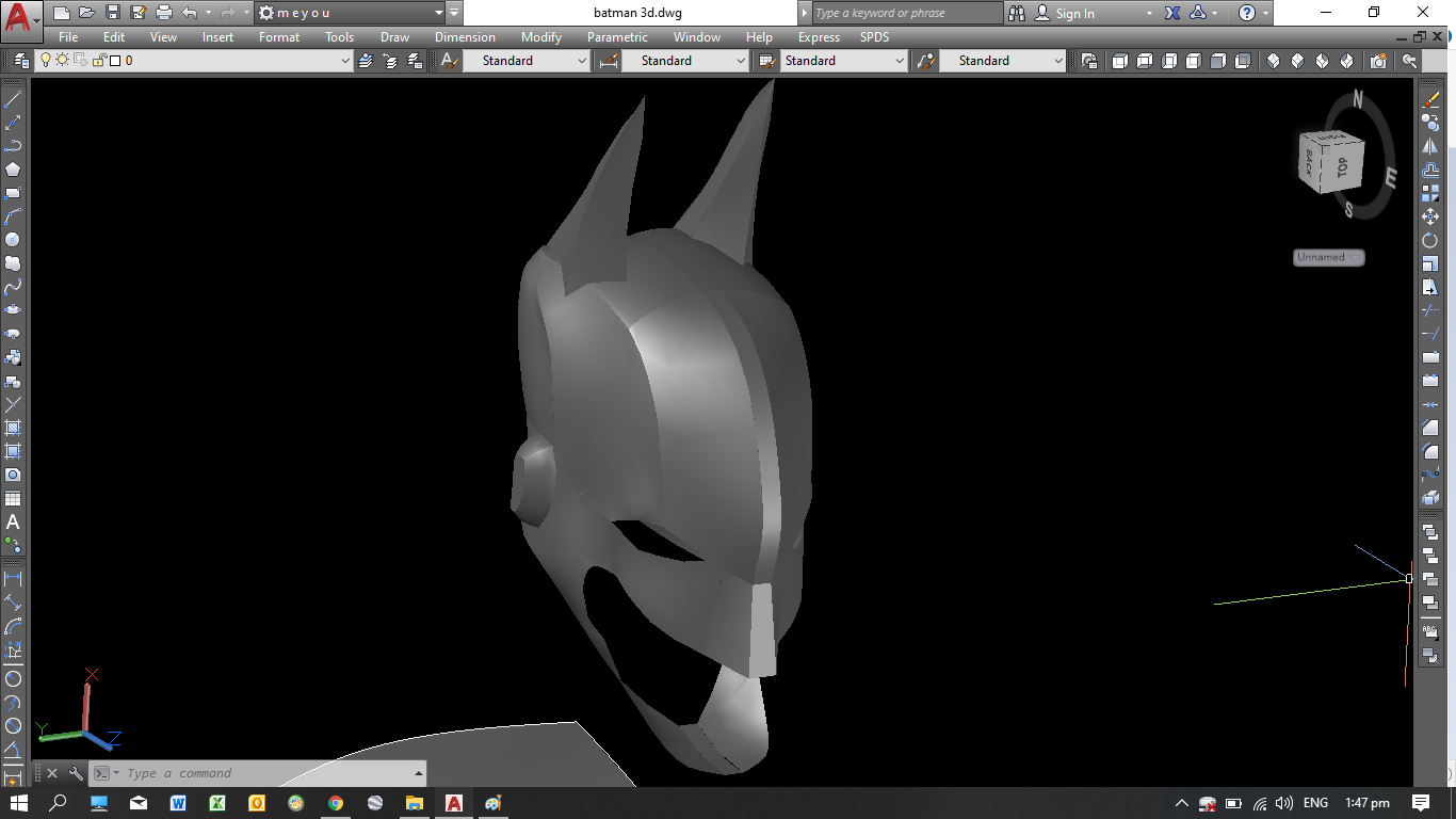 BatMan Mask - CAD Files, DWG files, Plans and Details