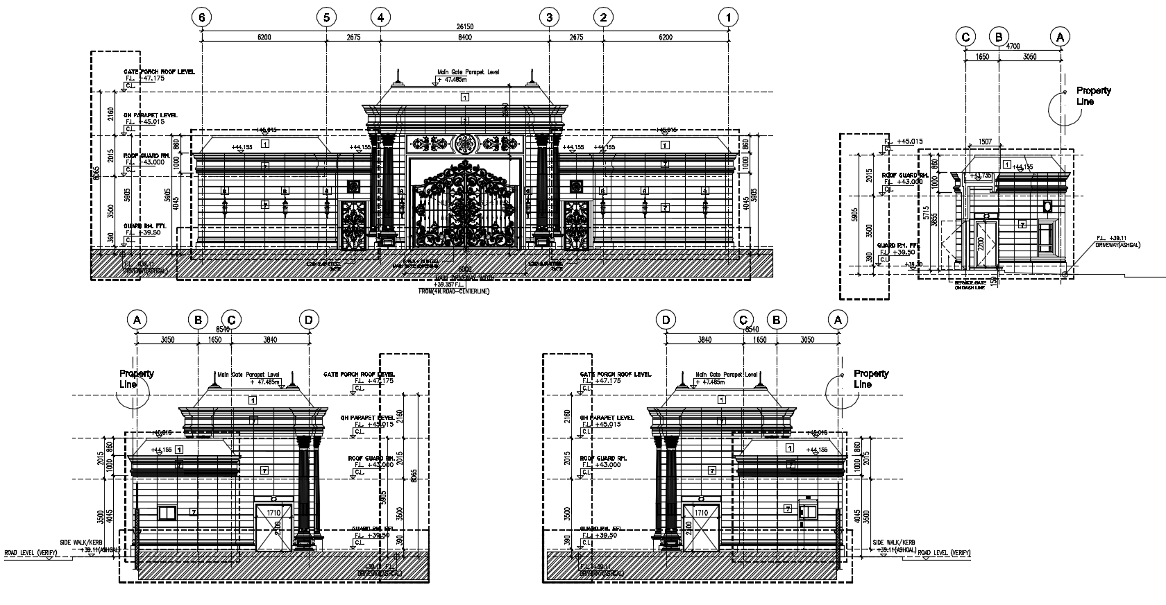 【CAD Details】Main Gate Structure CAD Details CAD Files, DWG files, Plans and Details