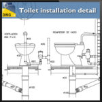 Toilet installation CAD Details
