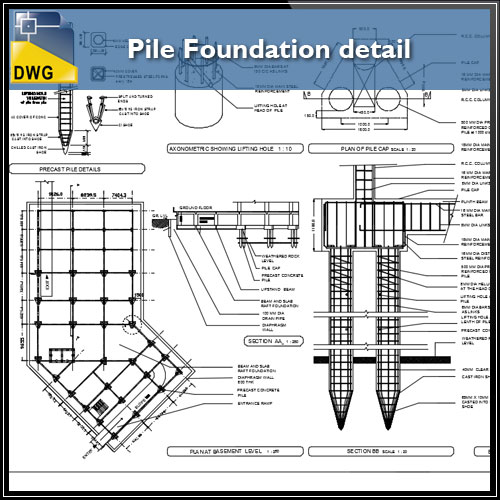 【cad Details】pile Foundation Cad Details Cad Files Dwg Files Plans