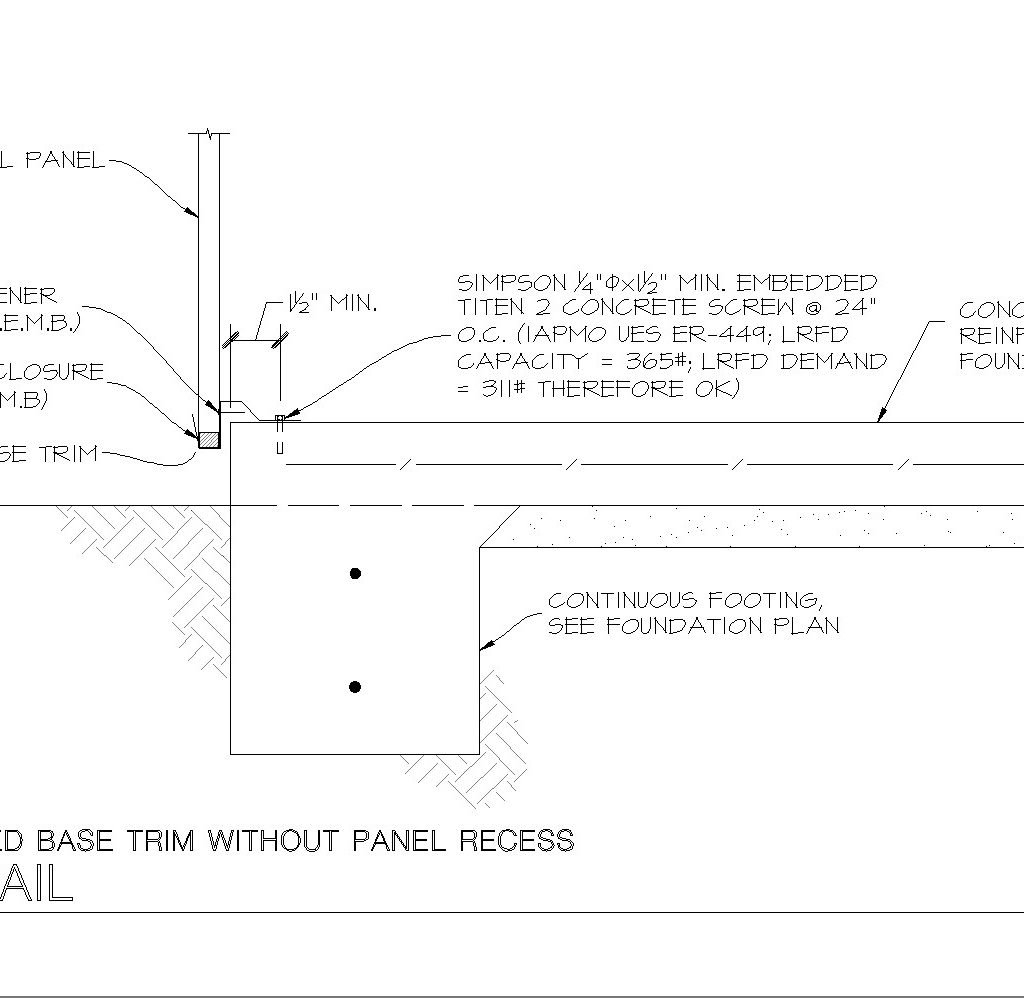 formed base trim without panel recess - cad files, dwg