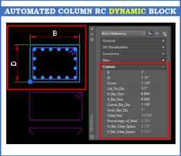 Automated RC Column Dynamic Block - Enhanced (inch)