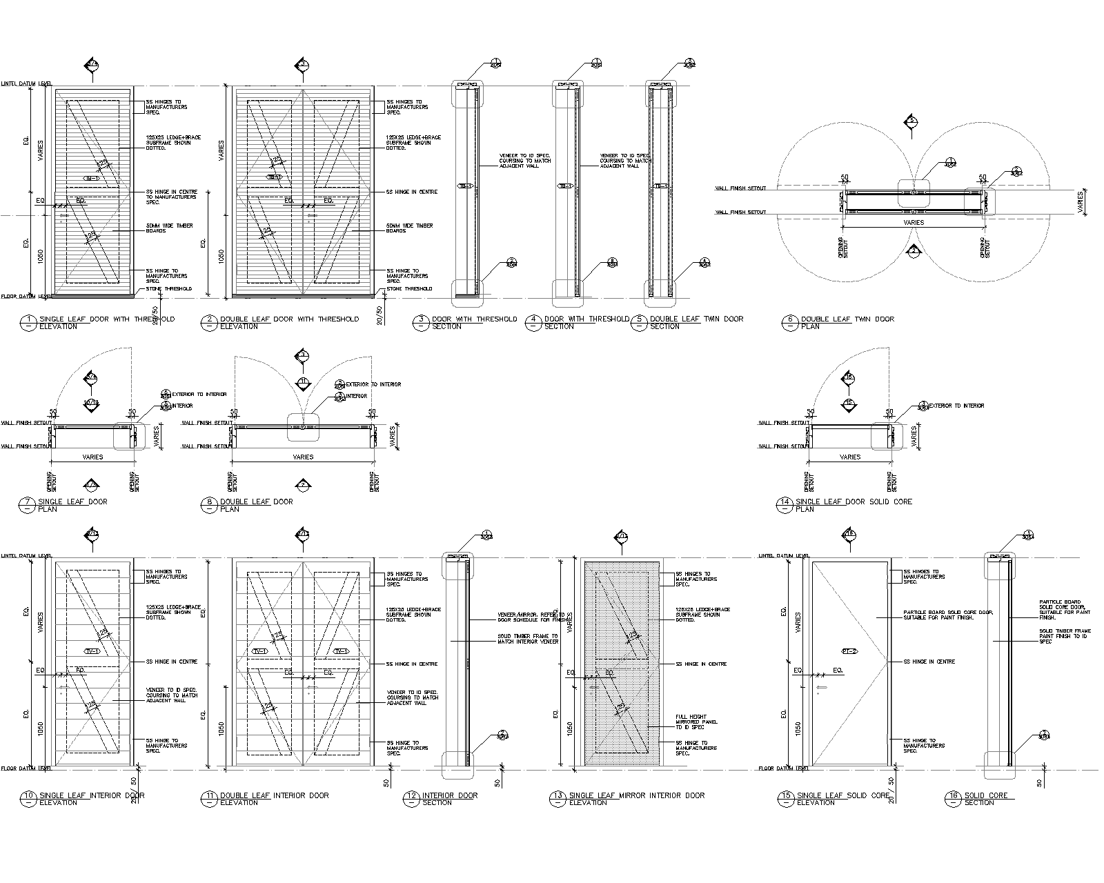 Typical Timber Door Details CAD Files, DWG files, Plans