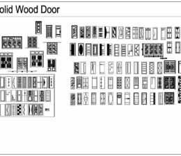 Custom Solid Wood Entry doors cad block, Drawing Model (2 ...