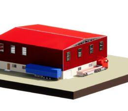 Warehouse G+M steel structure in Revit 3D model