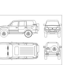 Toyota Land Cruiser 95 Series drawing / blueprint DWG