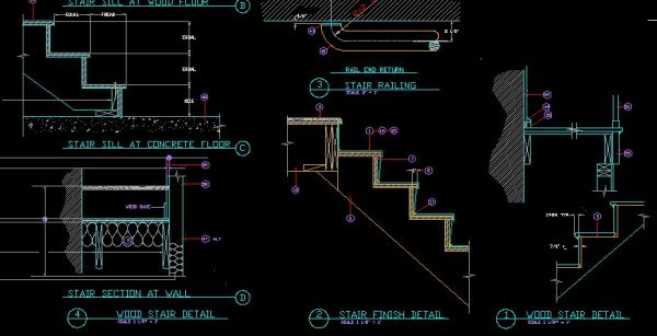 Staircase Detail CAD  Stair  Details   CAD  Files DWG files Plans and Details 