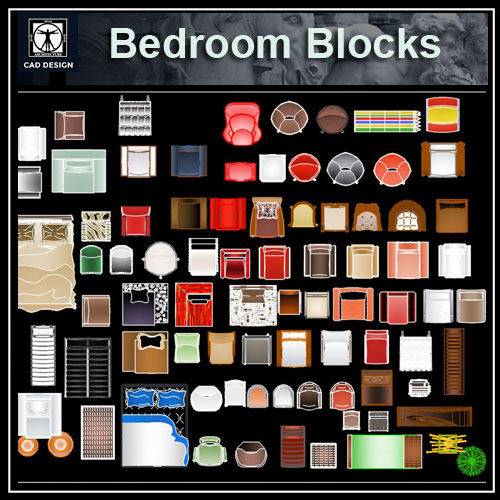 Bedrooms Blocks-Cad Blocks Set - CAD Files, DWG files, Plans and Details