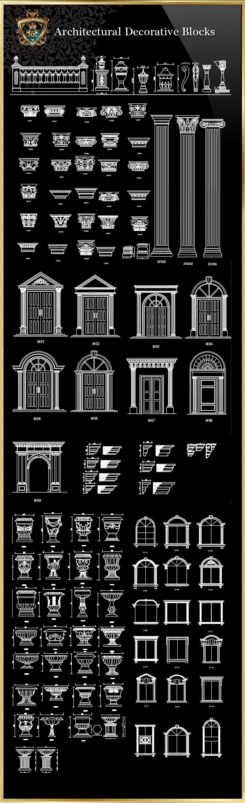 Architectural decorative blocks】★ - CAD Files, DWG files, Plans and Details